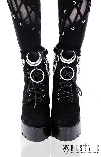 Restyle Iron Moon Cuffs Black Gothic Emo Punk Shoes Ankle Bracelets Anklets Fearless Apparel Restyle Iron Moon Cuffs Black Gothic Emo Punk Shoes Ankle Bracelets Anklets Fearless Apparel