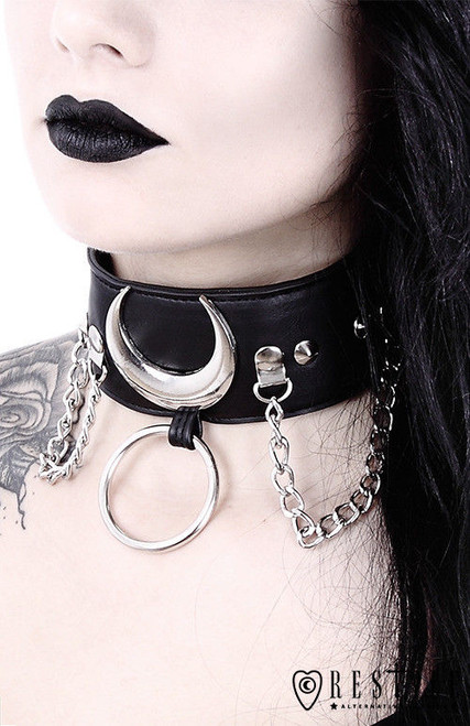 Restyle Iron Moon Collar Black Goth Punk Emo Gothic Adult Womens Necklace Choker Restyle Iron Moon Collar Black Goth Punk Emo Gothic Adult Womens Necklace Choker