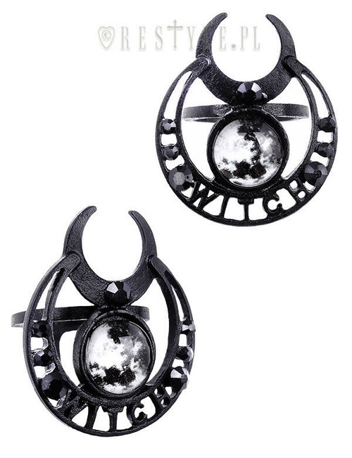 Restyle Witch Moon Ring Occult Jewellery Crescent Witch Wicca Adult Womens Ring Restyle Witch Moon Ring Occult Jewellery Crescent Witch Wicca Adult Womens Ring