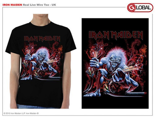 Iron Maiden Real Live Wire Music Band Rock Metal Adult Mens T Tee Shirt IRM10503