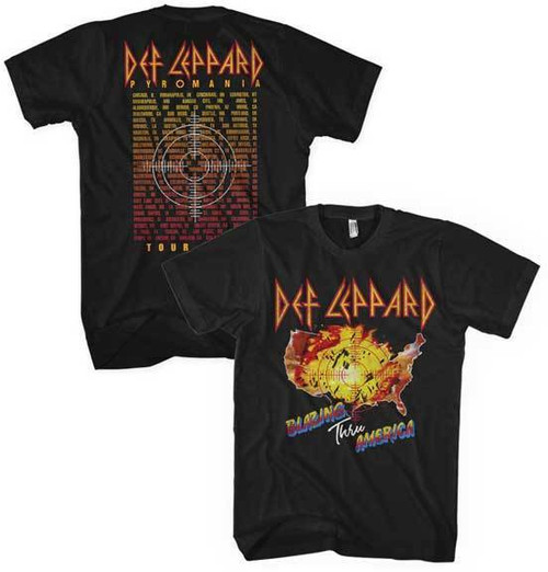 Def Leppard Blazing Thru America Tour Music Rock Metal Album Mens T Shirt LD2338 Def Leppard Blazing Thru America Tour Music Rock Metal Album Mens T Shirt LD2338
