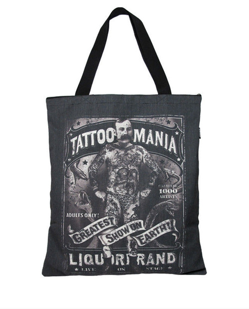 Liquor Brand Tattoo Mania Punk Goth Ink Adult Womens Purse Tote Bag TB-087