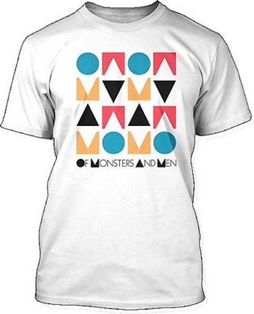 AUTHENTIC OF MONSTERS AND MEN STACKED LOGO LIGHTWEIGHT MUSIC WHITE T SHIRT S-2XL AUTHENTIC OF MONSTERS AND MEN STACKED LOGO LIGHTWEIGHT MUSIC WHITE T SHIRT S-2XL