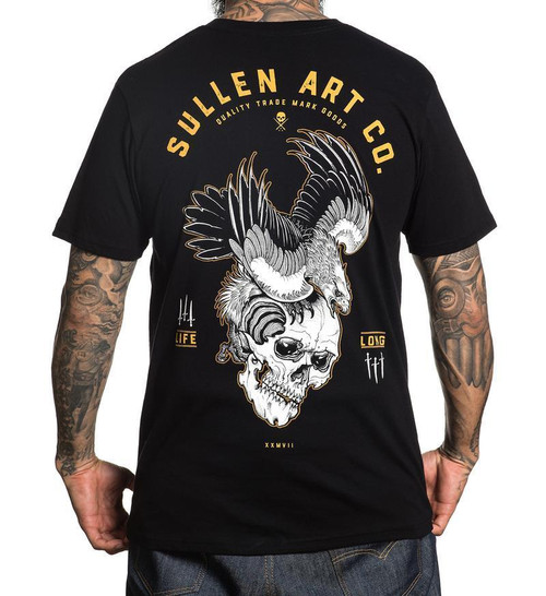 Sullen Clothing Blaq Eagle Life Long Skull Tattoo Adult Mens Tee Shirt SCM1693 Sullen Clothing Blaq Eagle Life Long Skull Tattoo Adult Mens Tee Shirt SCM1693