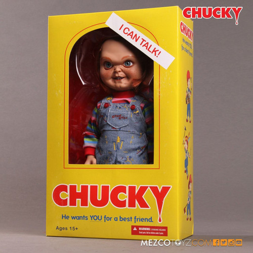 Mezco Toys Child's Play Talking Sneering Chucky Good Guy Action Doll 78002 Mezco Toys Child's Play Talking Sneering Chucky Good Guy Action Doll 78002