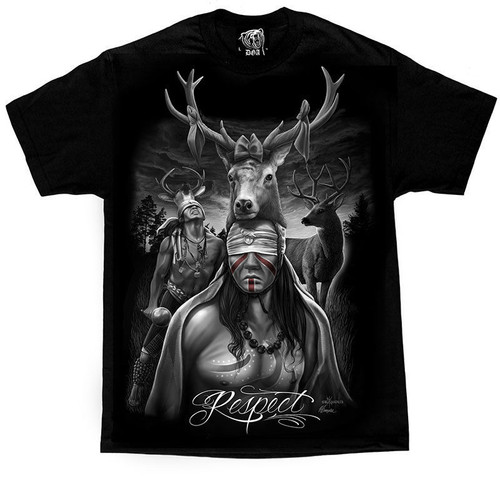 David Gonzales Art DGA Respect Native American Indian Adult Mens T