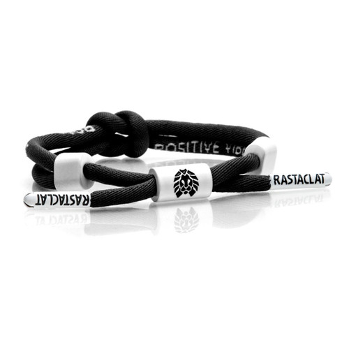 Rastaclat Knotaclat Positive Vibes Black Shoelace Bracelet Jewelry RC025PVBK