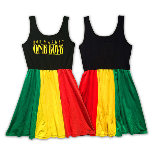 Bob Marley One Love Rasta Tank Dress Womens Music Reggae Jamaica