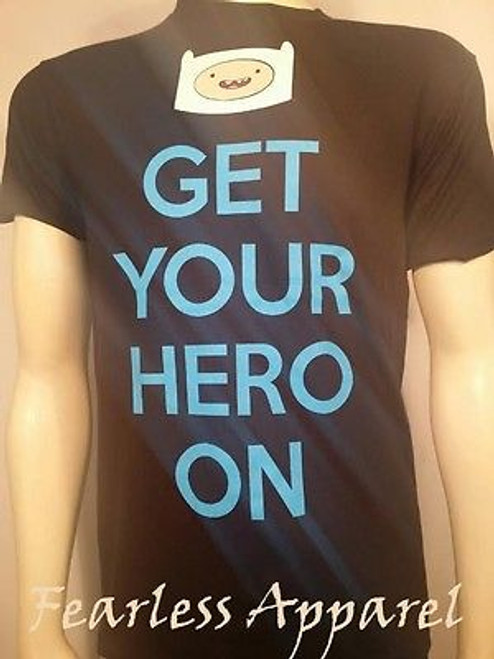 Authentic Adventure Time Get Your Hero On Finn Jake Adult T Tee Shirt S-3Xl Authentic Adventure Time Get Your Hero On Finn Jake Adult T Tee Shirt S-3Xl