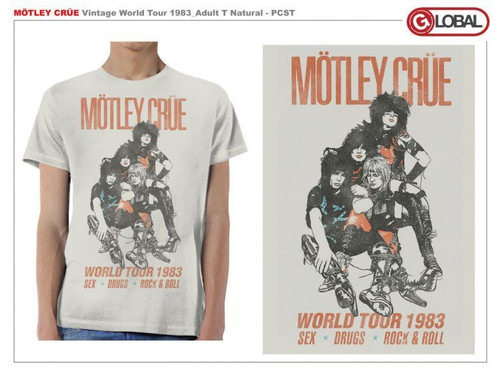 Motley Crue Vintage World Tour 1983 Music Band Rock Adult T Tee Shirt MOT10210 Motley Crue Vintage World Tour 1983 Music Band Rock Adult T Tee Shirt MOT10210