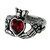 Alchemy of England Gothic Claddagh by Night Skeleton Swarovski Crystal Ring R210 Alchemy of England Gothic Claddagh by Night Skeleton Swarovski Crystal Ring R210