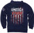 America Strong Patriotic USA American Flag Distressed Military Hoodie 1609