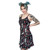 Too Fast Bed of Roses Skeletons Skulls Gothic Punk Floral Skater Dress WDGI-BED Too Fast Bed of Roses Skeletons Skulls Gothic Punk Floral Skater Dress WDGI-BED