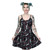 Too Fast Bed of Roses Skeletons Skulls Gothic Punk Floral Skater Dress WDGI-BED Too Fast Bed of Roses Skeletons Skulls Gothic Punk Floral Skater Dress WDGI-BED