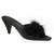 Ellie Phoebe Black Maribou Furry Diva Satin Costume Slippers Heels Sandals Shoes