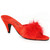 Ellie Phoebe Red Maribou Furry Diva Satin Costume Slippers Heels Sandals Shoes
