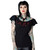 Kreepsville 666 Crossbones Skull Gothic Punk Horror Ruffle Top Shirt GTGXBR Kreepsville 666 Crossbones Skull Gothic Punk Horror Ruffle Top Shirt GTGXBR