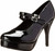 Ellie Double Strap Mary Jane Black Pumps Pinup 4" Heels Halloween Shoes 421-JANE