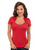 Steady Clothing Piped Sophia Rockabilly Retro Pinup Red Top Blouse RS57444