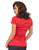 Steady Clothing Piped Sophia Rockabilly Retro Pinup Red Top Blouse RS57444