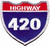 Highway 420 Weed Pot Marijuana Smoke Interstate Sign Embroidered Patch P-0257
