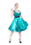 H&R LONDON TEAL SATIN COCKTAIL 50s PINUP RETRO VINTAGE PUNK PROM PARTY DRESS