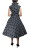BLACK WHITE POLKA DOT BELTED PLEAT DRESS WITH BOW RETRO VINTAGE 50s STYLE PINUP