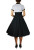 BLACK WHITE POLKA DOT FLAIR DRESS RETRO BELTED VINTAGE 50s STYLE PINUP