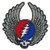 The Grateful Dead Steal Your Face Silver Wings Embroidered Patch P-5310