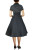 BLACK WHITE POLKA DOT FLARE DRESS RETRO BELTED VINTAGE 50s STYLE ROYAL PINUP