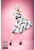 H&R LONDON WHITE BLK FLOWER OUTLINE 50s COCKTAIL HALTER CLASSIC PROM PUNK DRESS