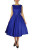 ROYAL BLUE SLEEVELESS BELTED DRESS RETRO VINTAGE 50s LADY PRINCESS STYLE PINUP