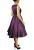 PURPLE SLEEVELESS BELTED DRESS  RETRO VINTAGE 50s STYLE PINUP
