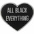 C&D Visionary DSX All Black Everything Heart Shaped Silver Lining Felt Patch