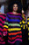 Killstar Over the Rainbow Knit Distressed Oversized Striped Gothic Punk Sweater Killstar Over the Rainbow Knit Distressed Oversized Striped Gothic Punk Sweater