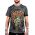 Wornstar Relentless Skull Snake Sword Distressed Wash Charcoal Grey Mens T Shirt