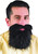 Fun World Black Mustache Beard Mens Facial Hair Halloween Costume Accessory 9265