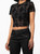 Killstar Petra Mesh Crop Top Black Velvet Gothic Alternative Punk KSRA005107 Killstar Petra Mesh Crop Top Black Velvet Gothic Alternative Punk KSRA005107