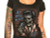 WOMENS LUCKY 13 EL REY VIVE SCOOP NECK PUNK TATTOO GOTH SHIRT S M L XL XXL