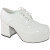 ELLIE 312-PIMP WHITE DISCO RETRO DANCE LACE UP COSTUME CLUB 3" PLATFORM SHOES