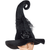 Black Curly Witch Hat Flower Scary Feather Womens Halloween Costume GP-0260