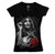 David Gonzales Art DGA Devil or Angel Demon Angelic Tattoo Womens V Neck Shirt David Gonzales Art DGA Devil or Angel Demon Angelic Tattoo Womens V Neck Shirt