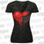 Lethal Angel Ribcage Heart Skulls Punk Gothic Tattoo Womens Vneck Shirt LT20431