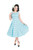 H&R London Caprice Day Dress Sky Blue Black Polka Dots Retro 1950's Pinup Style H&R London Caprice Day Dress Sky Blue Black Polka Dots Retro 1950's Pinup Style