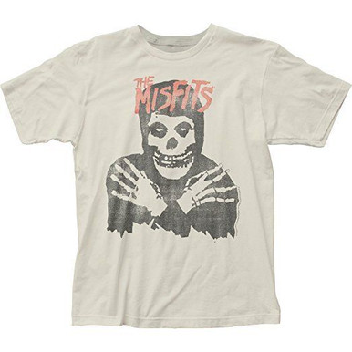 Misfits Classic Skull Fiend Club Off White Distressed Tee Shirt Punk