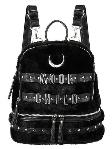 Restyle Crescent Moon Child Faux Furry Gothic Punk Occult School