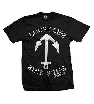 Cartel Ink Loose Lips Sink Ships Tatted Tattoo Goth Punk Mens T Tee Shirt S 5xl