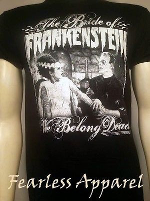 Frankenstein & Bride Split Scary Movie Universal Monsters Retro Design T- Shirt – Teepital – Everyday New Aesthetic Designs