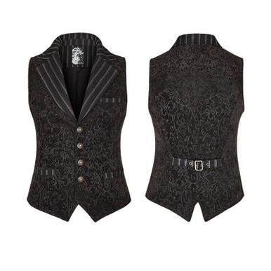 Steampunk-Victorian-Edwardian Brown//Tan Mens Fancy Dress Waistcoat ALL SIZES