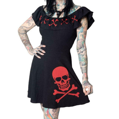 kreepsville women's skeleton flare dress product info and reviews Kreepsville 666 dresses